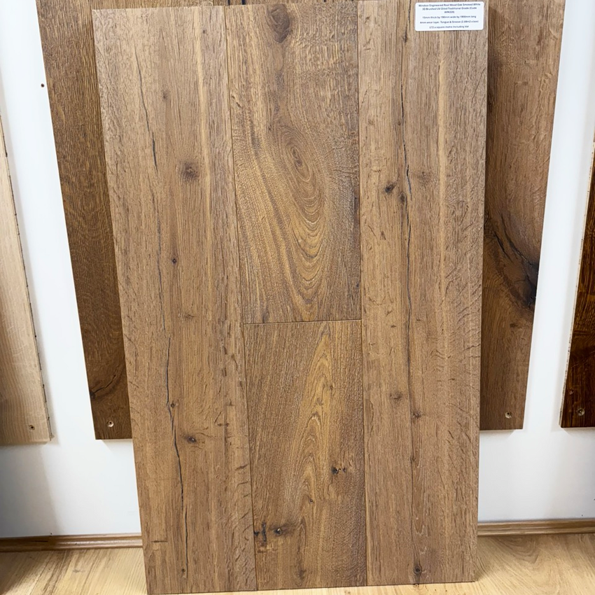 Windsor Engineered Real Wood Oak Smoked White 3D Brushed UV Oiled